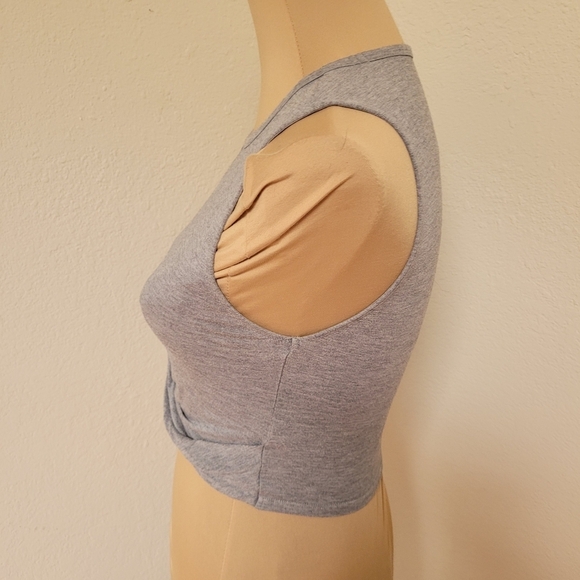 Spiritual Gangster Grey Twist Front Top - Picture 3 of 4